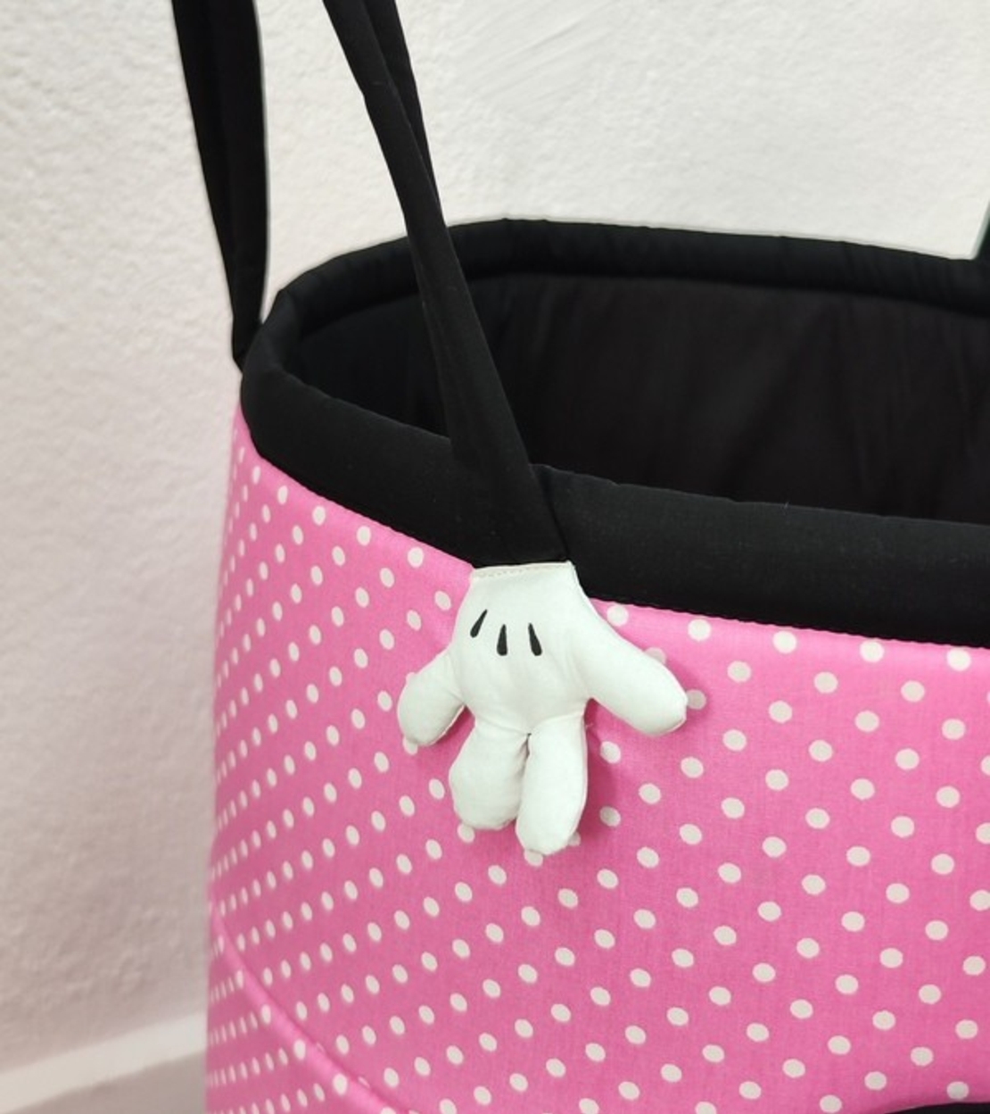 Персонализиран кош за играчки с име – Мини Маус в розово