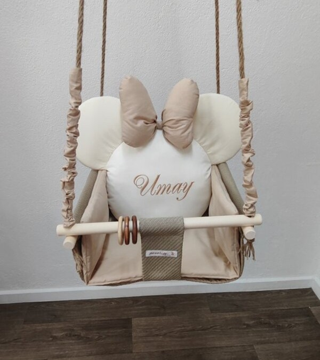 Бебешка люлка Мини Маус - екрю и бежово