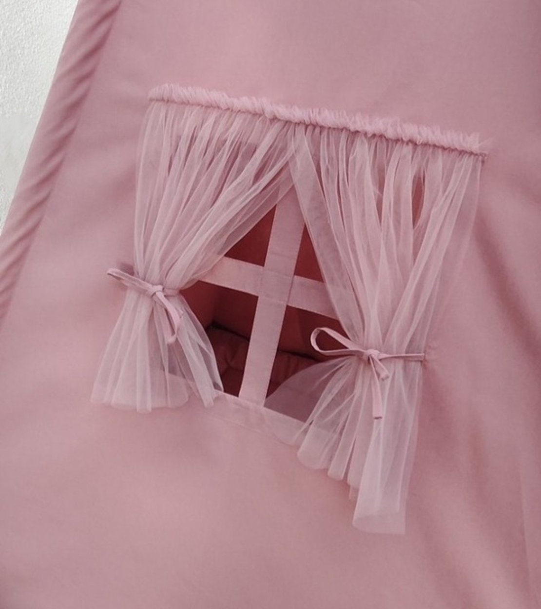 Едноцветна палатка за момиче с дебело килимче - Пепел от рози