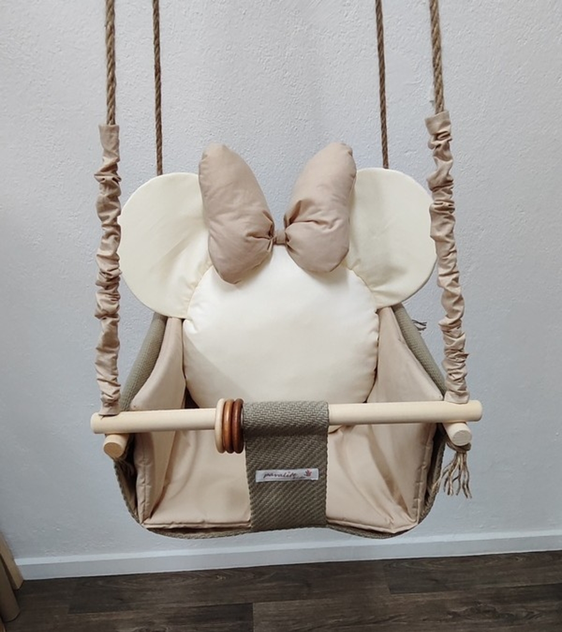 Бебешка люлка Мини Маус - екрю и бежово