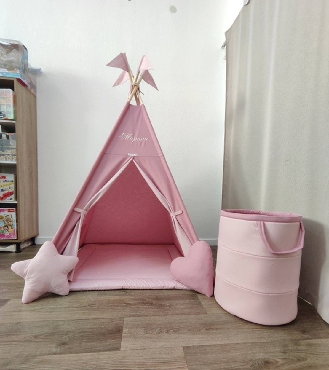 Едноцветна палатка с дебело килимче  - 