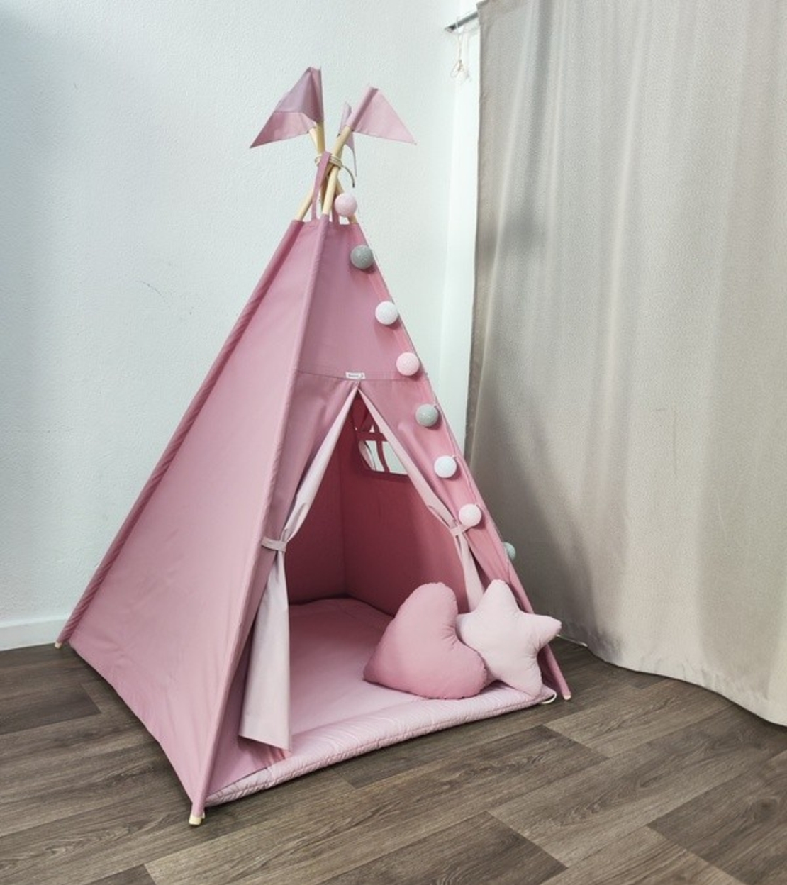 Едноцветна палатка с дебело килимче  - 