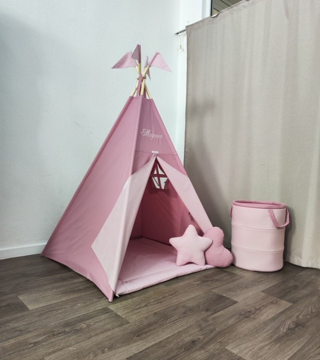 Едноцветна палатка с дебело килимче  - 