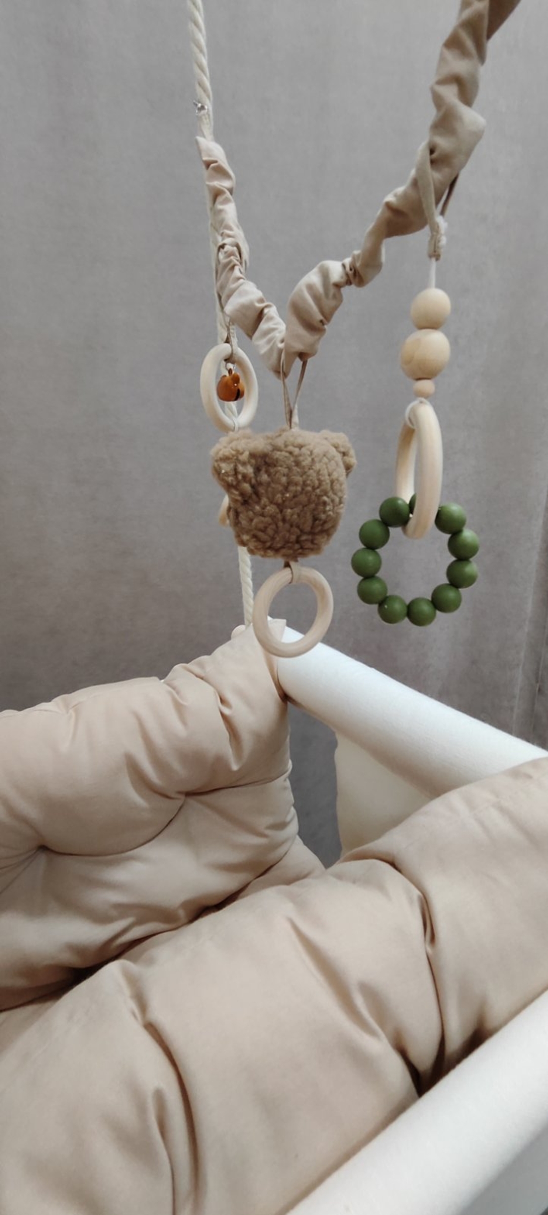 Луксозна бебешка люлка в бежово