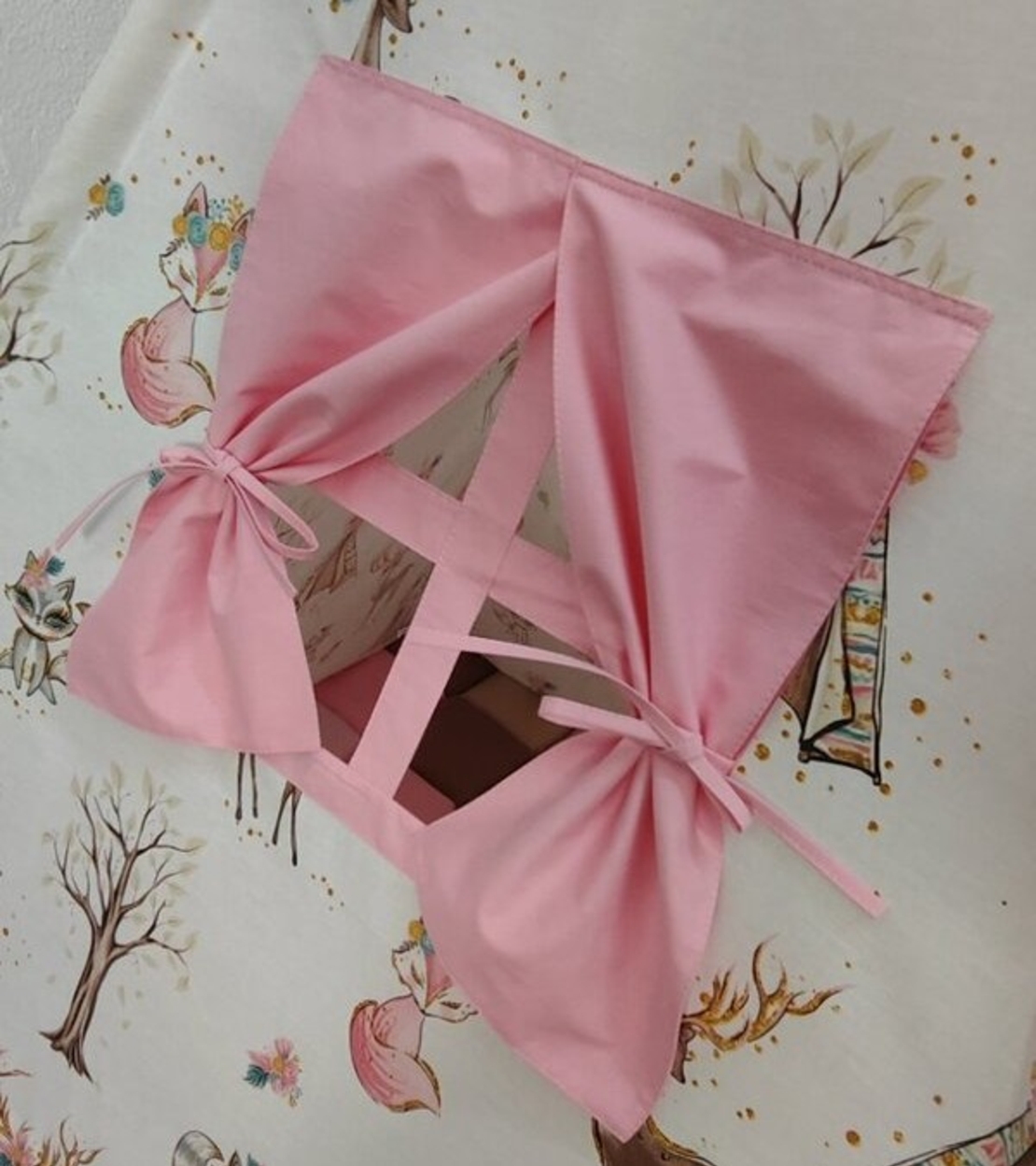 Детска палатка за момиче - Елени в гората в сиво