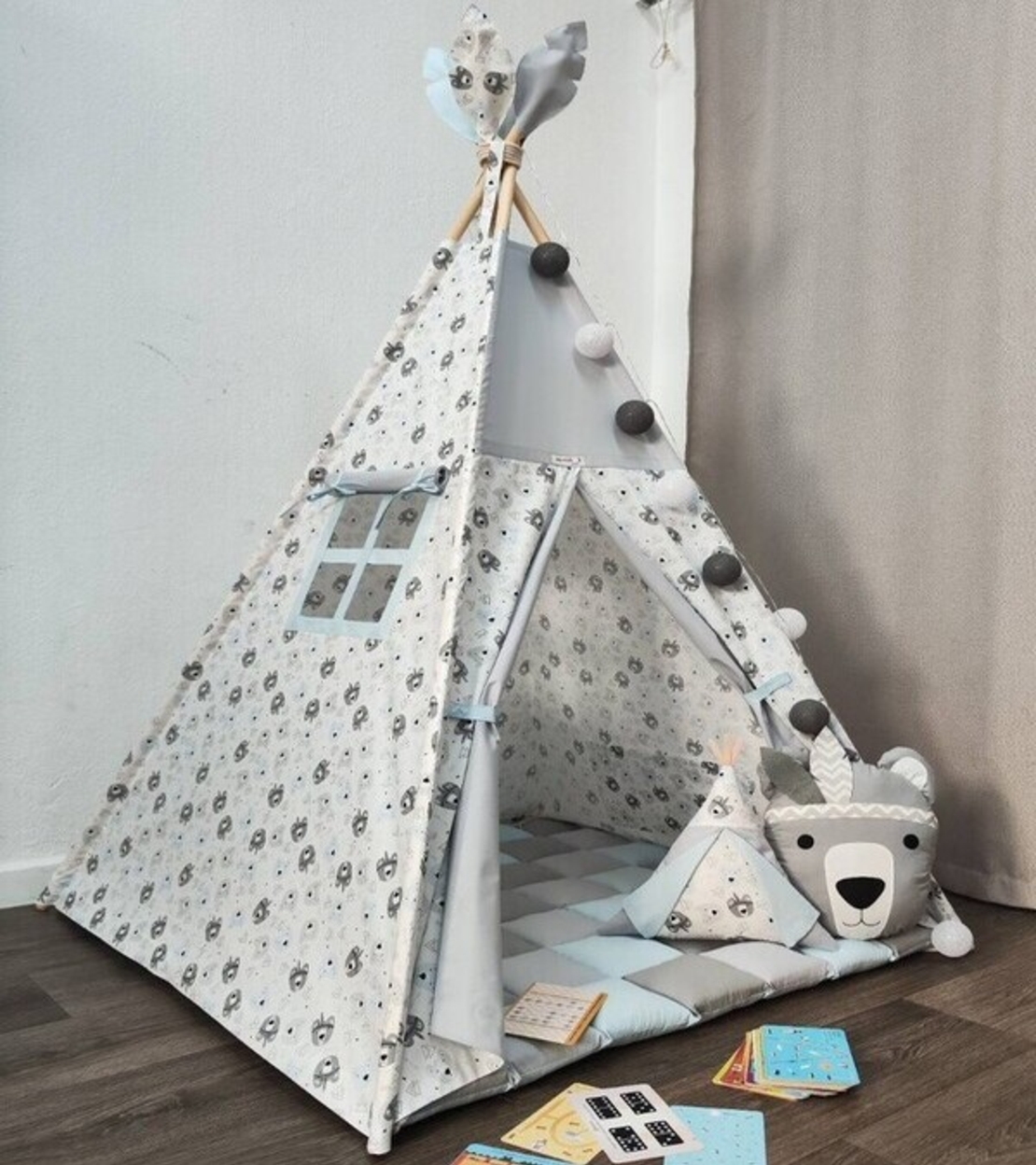 Детска момчешка палатка - Мечки индианци