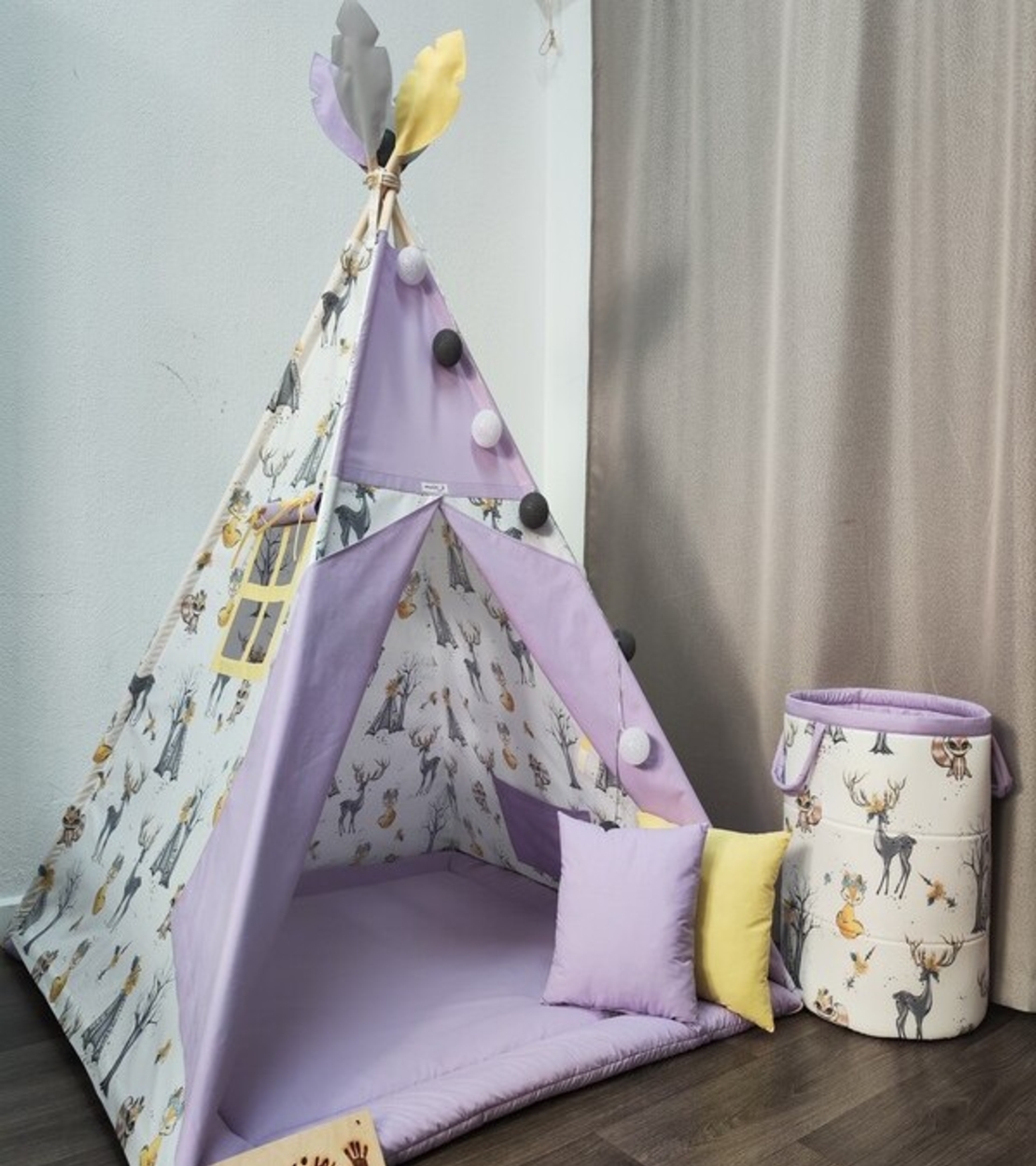 Детска палатка за момиче в лилаво - 