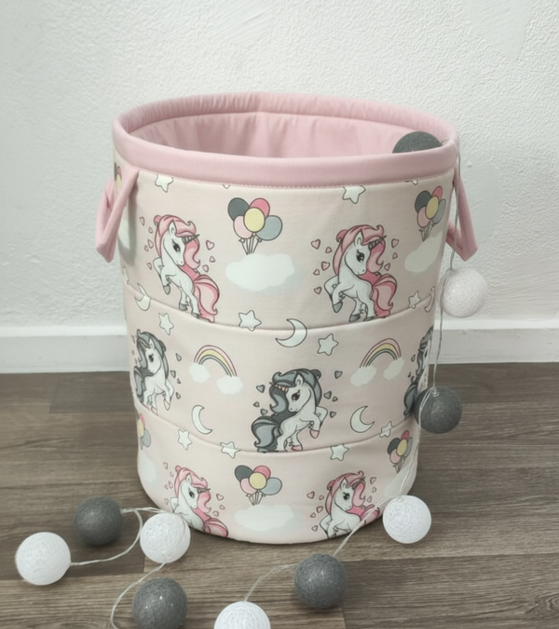 Кош за играчки - Еднорози в розово