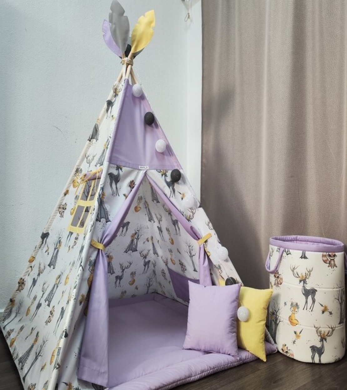 Детска палатка за момиче в лилаво - 