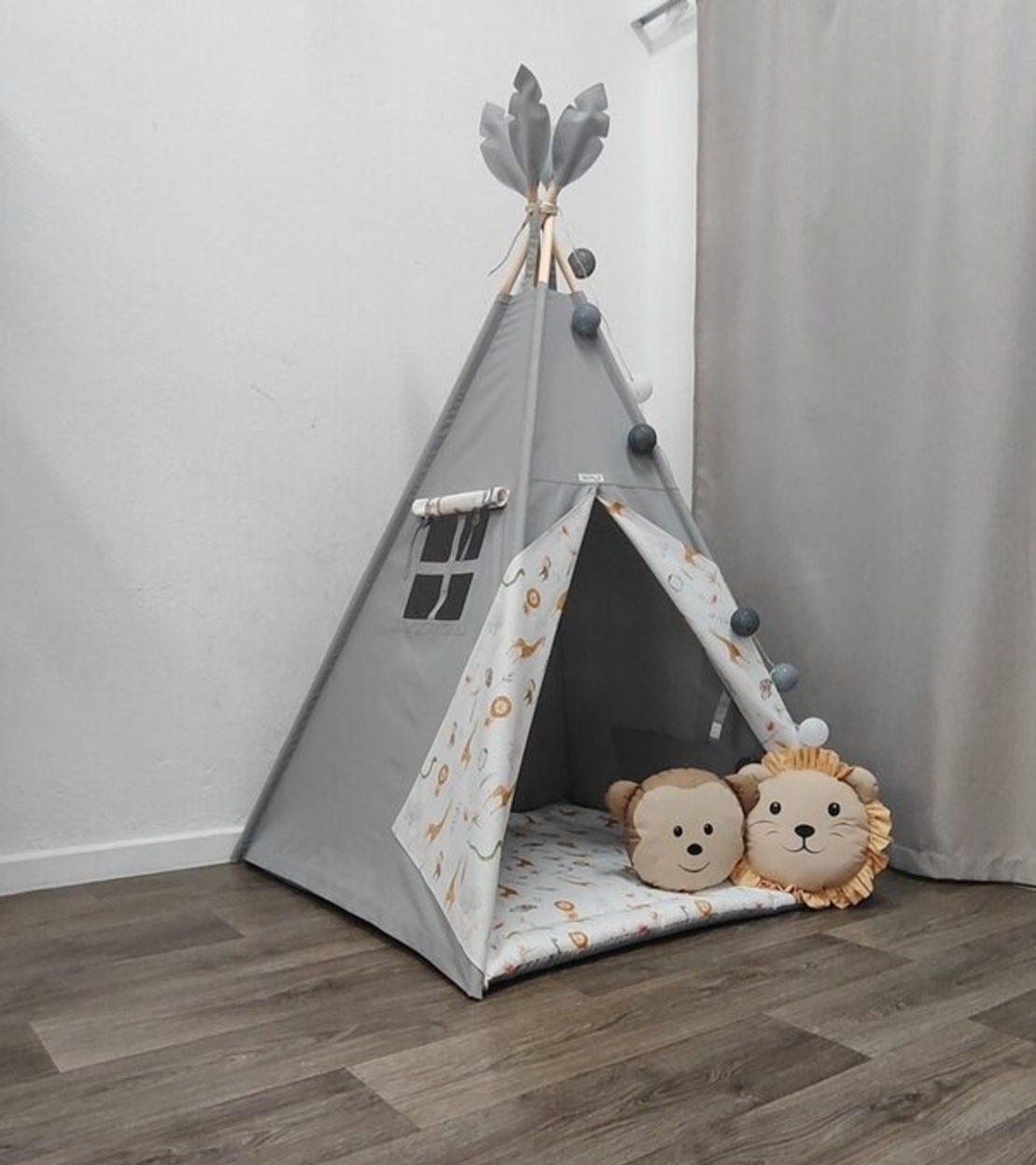 Едноцветна палатка с дебело килимче - Джунгла