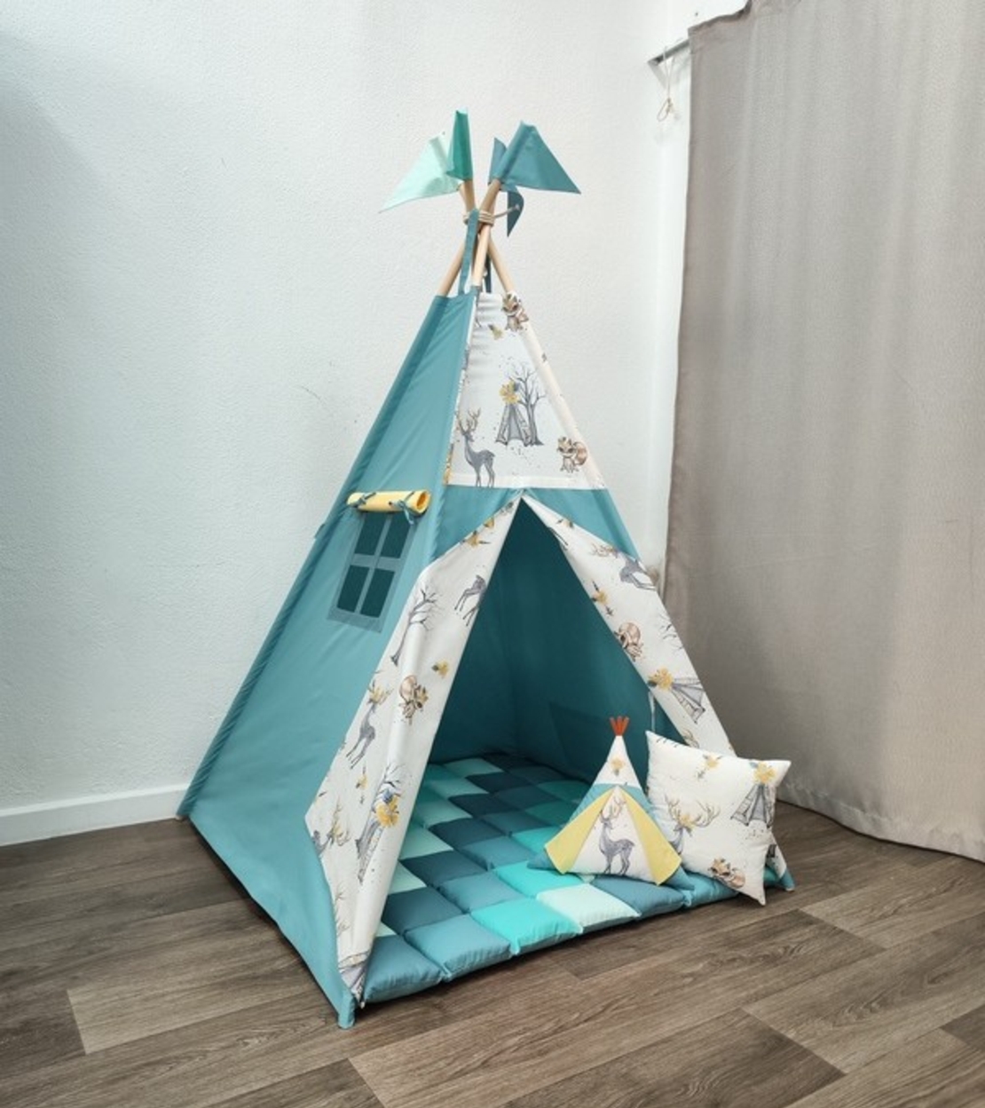 Едноцветна палатка в тюркоаз - 