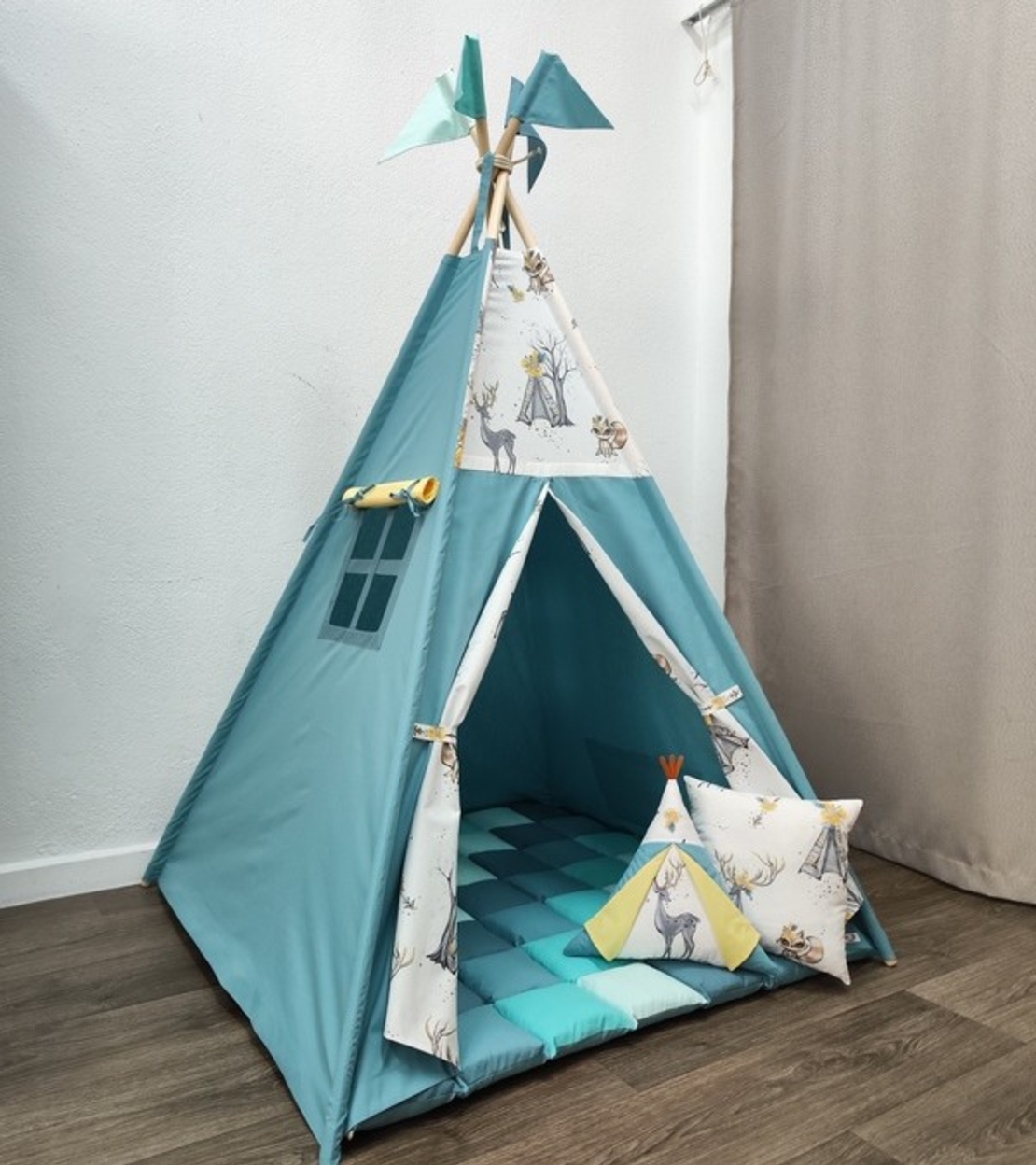 Едноцветна палатка в тюркоаз - 