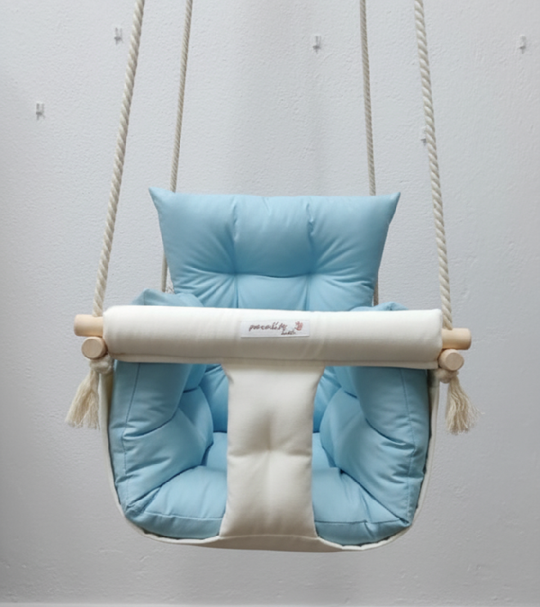 Луксозна бебека люлка в светло синьо