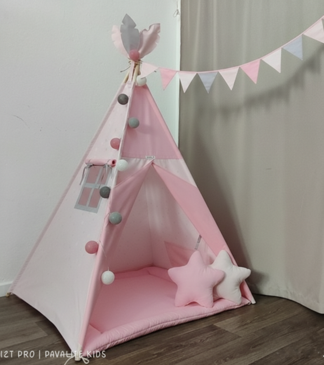 Едноцветна палатка за момиче - „Розова приказка“