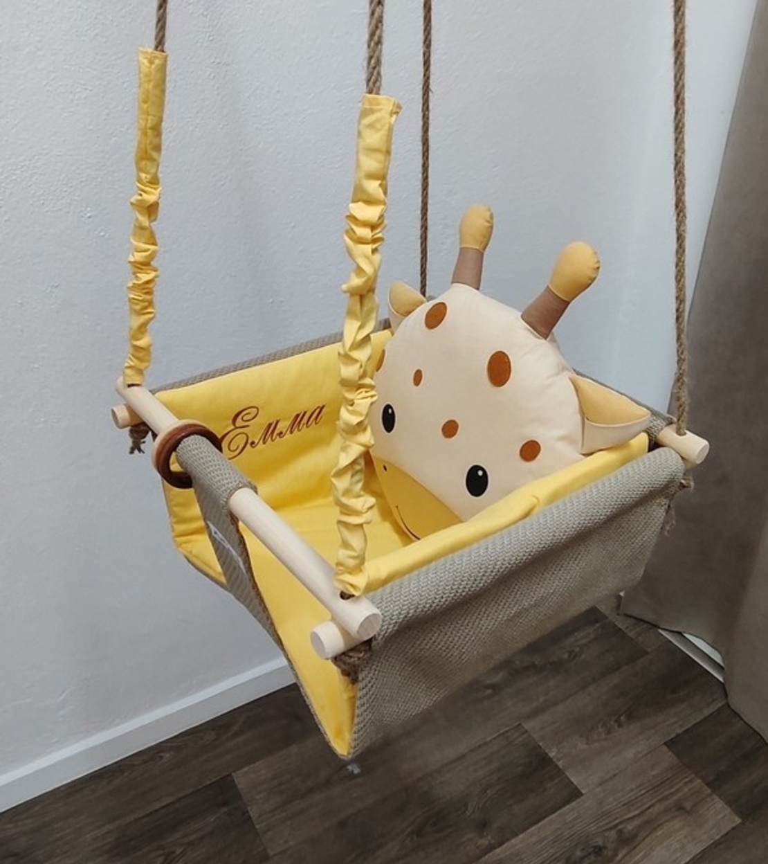 Бебешка люлка Джунгла - жирафче в жълто