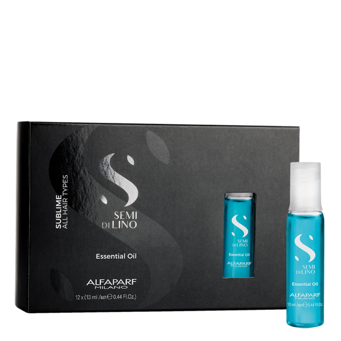 Възстановяващи ампули за блясък с етерично масло ALFAPARF Milano Semi Di Lino SUBLIME Essential Oil 12х13ml