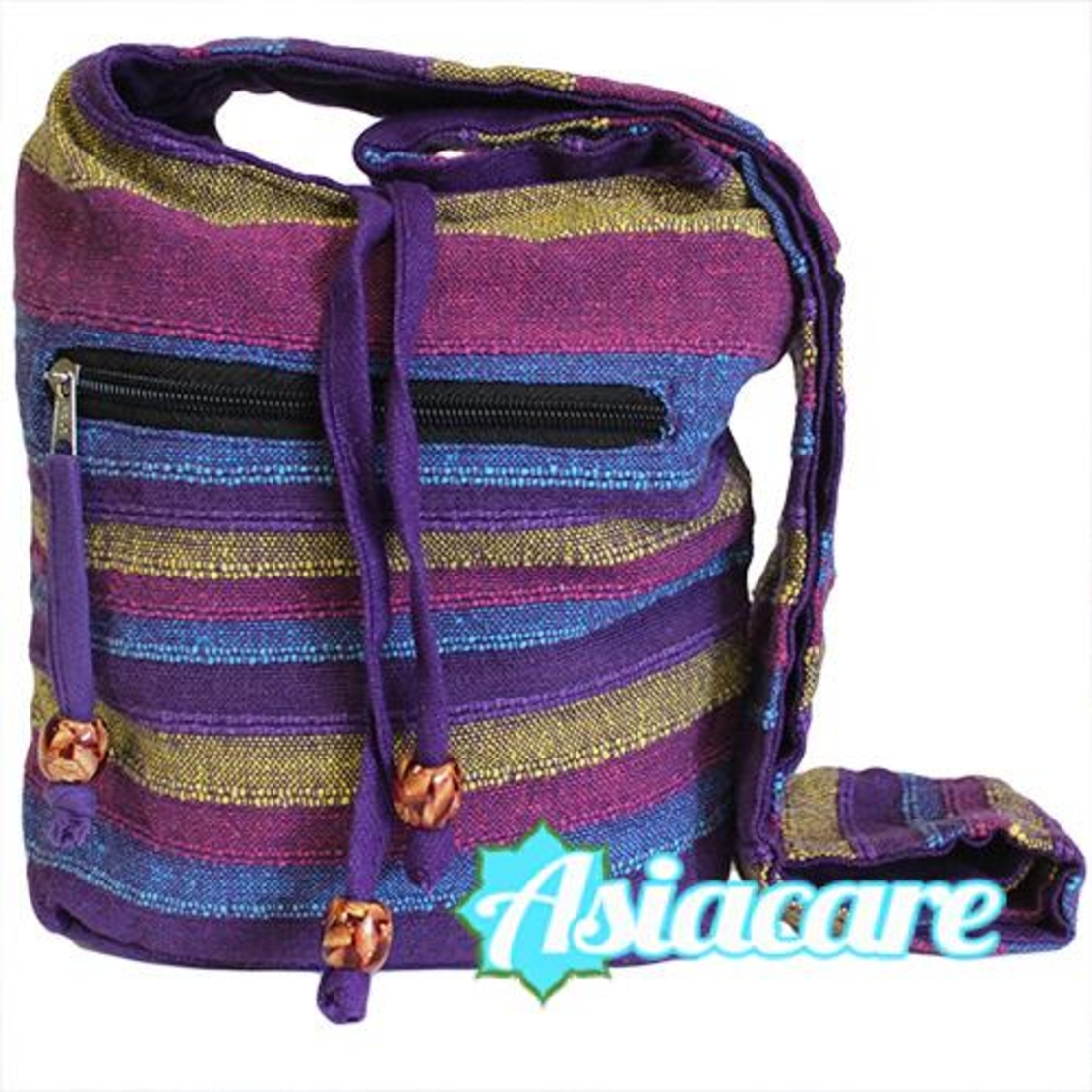 Индийска дамска чанта от памук в лилаво