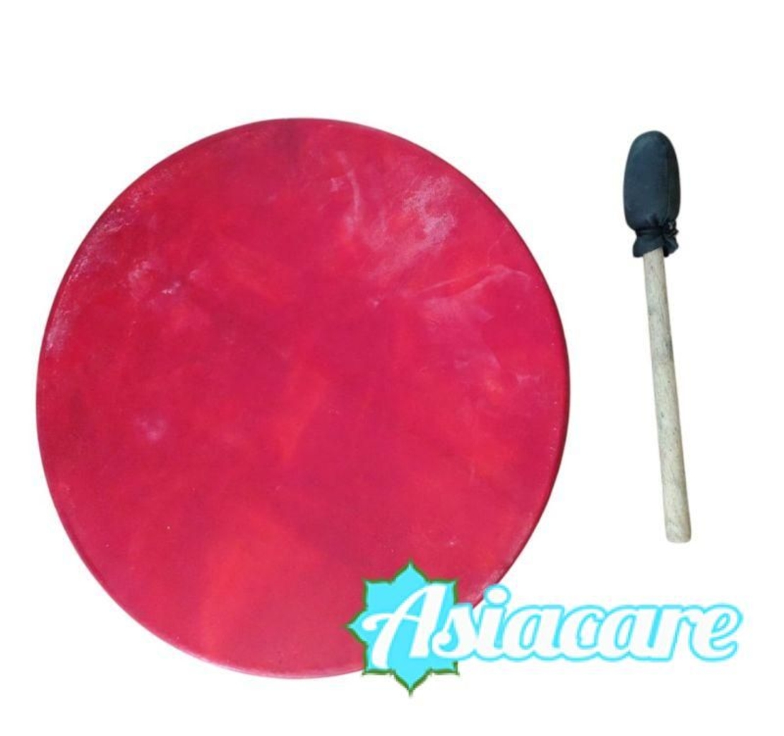 Червен шамански ритуален тъпан, барабан 45 см