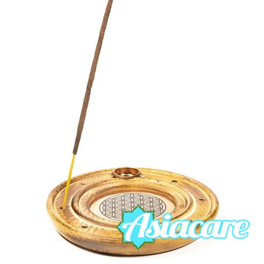 Цвете на живота - поставка за ароматни конуси и инсенс от мангово дърво и мед