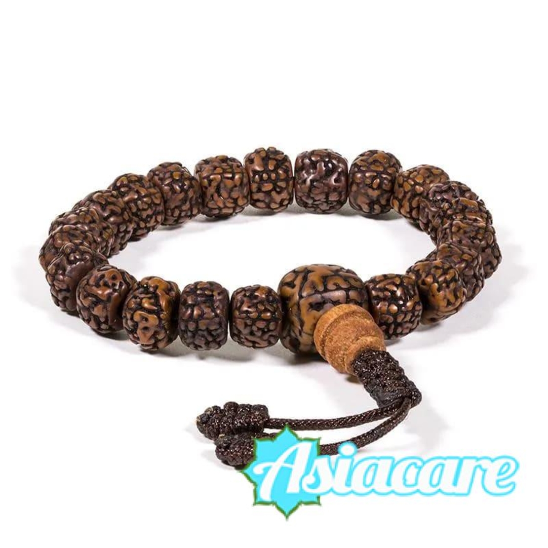 Рудракша мала - молитвена гривна от 21 полирани семена рудракша