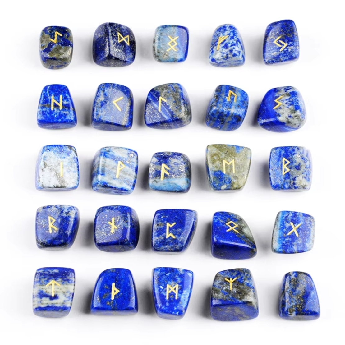 Мини руни от лапис лазули и  описание на български