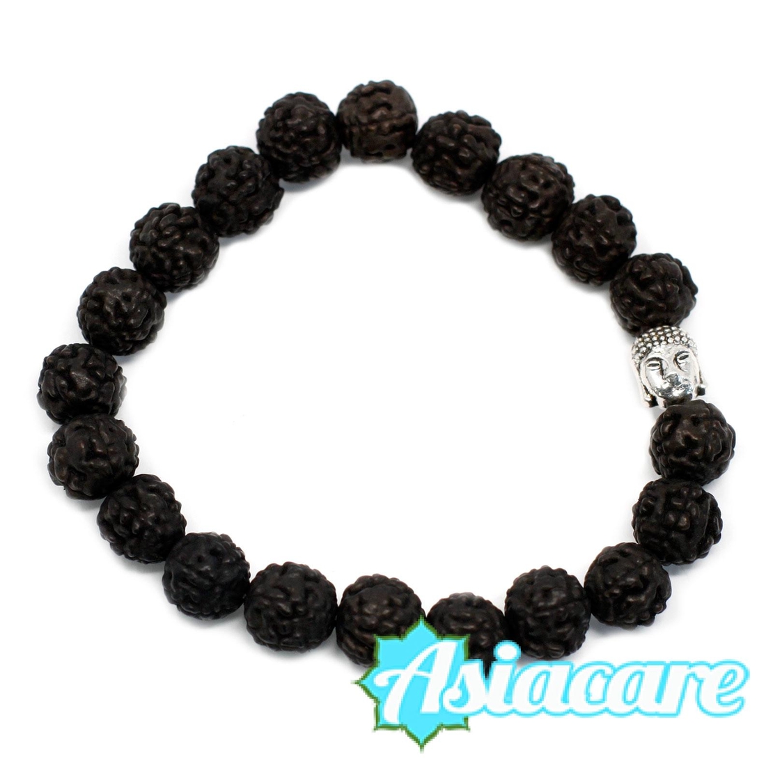 Буда мала - молитвена гривна от черни семена рудракша