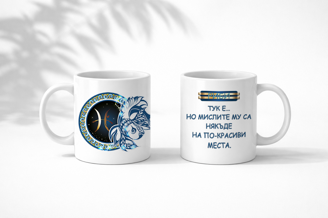 Чаша със зодия Риби за мъже