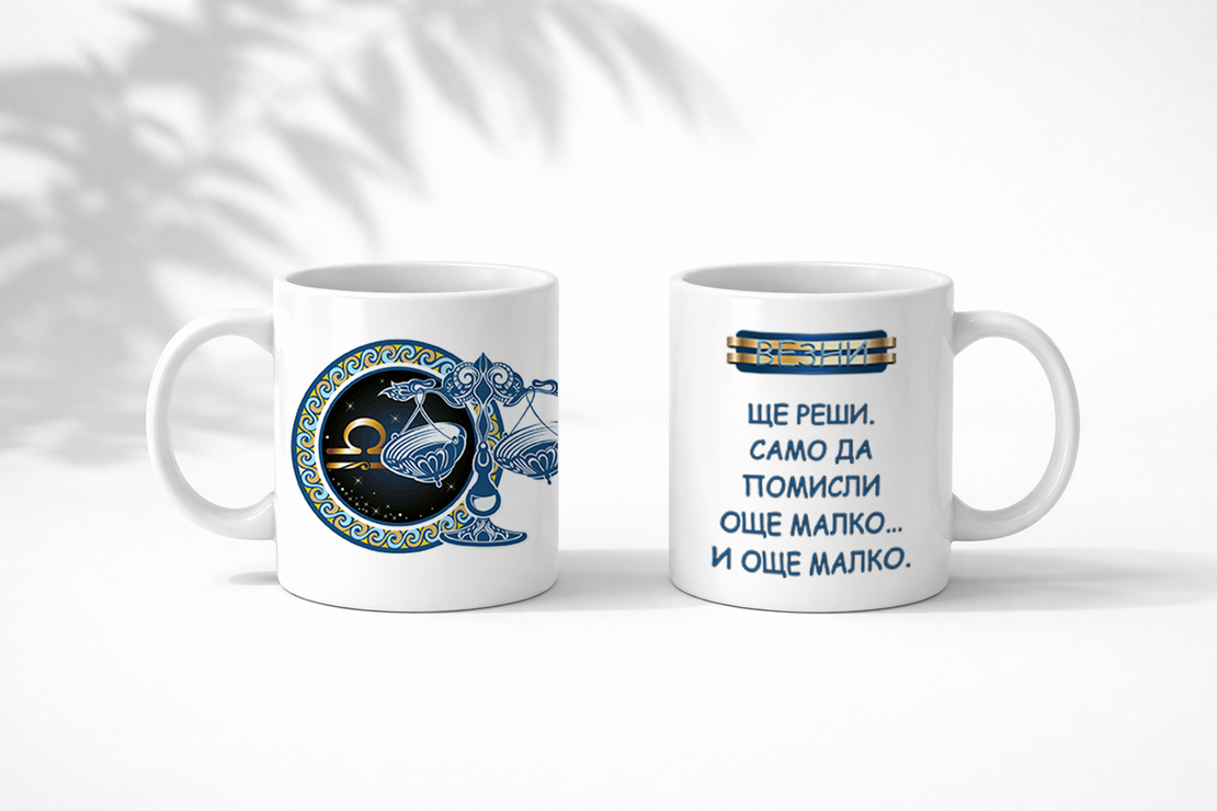 Чаша със зодия Везни за мъже