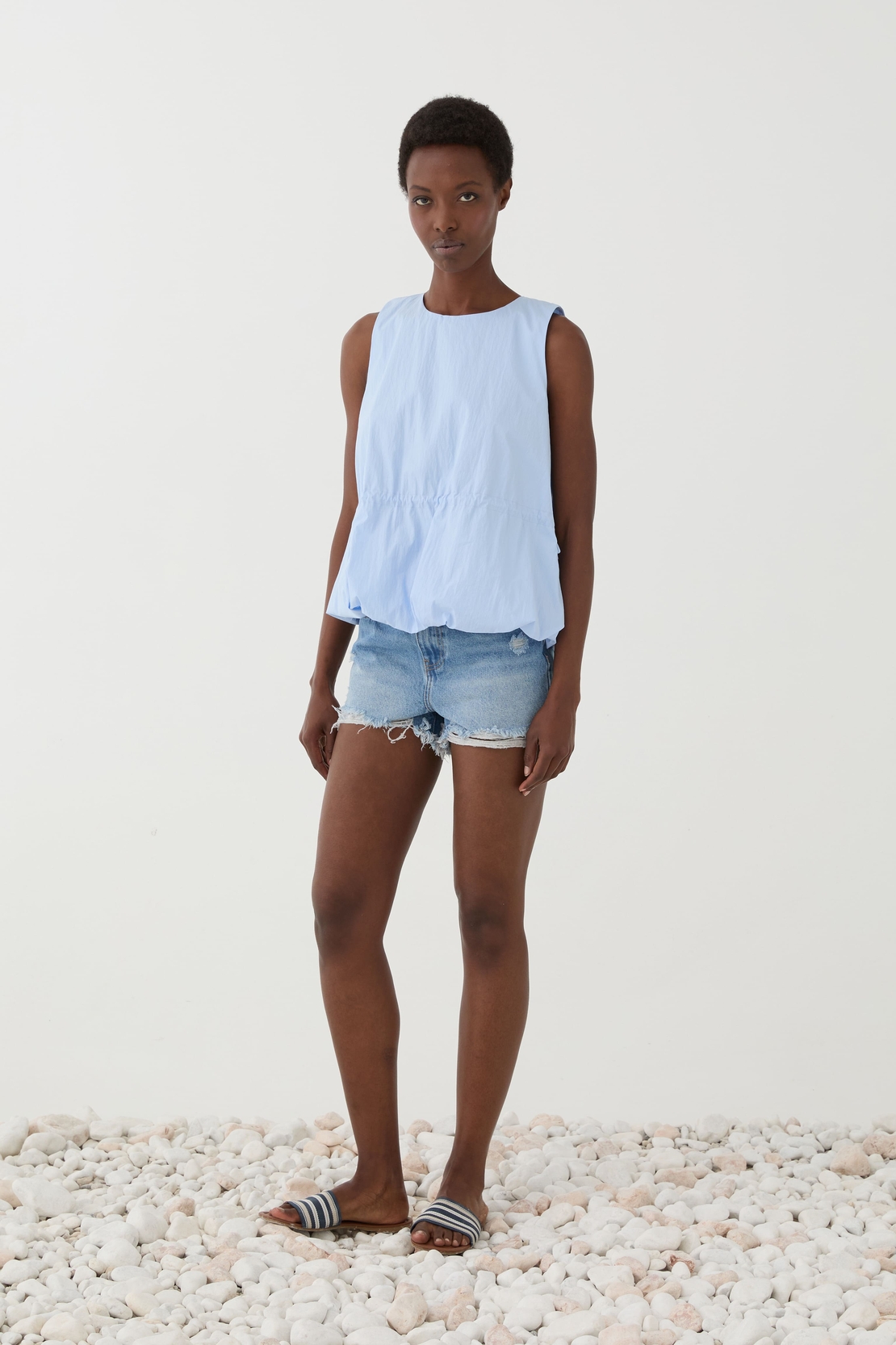 Blue Sleeveless Top