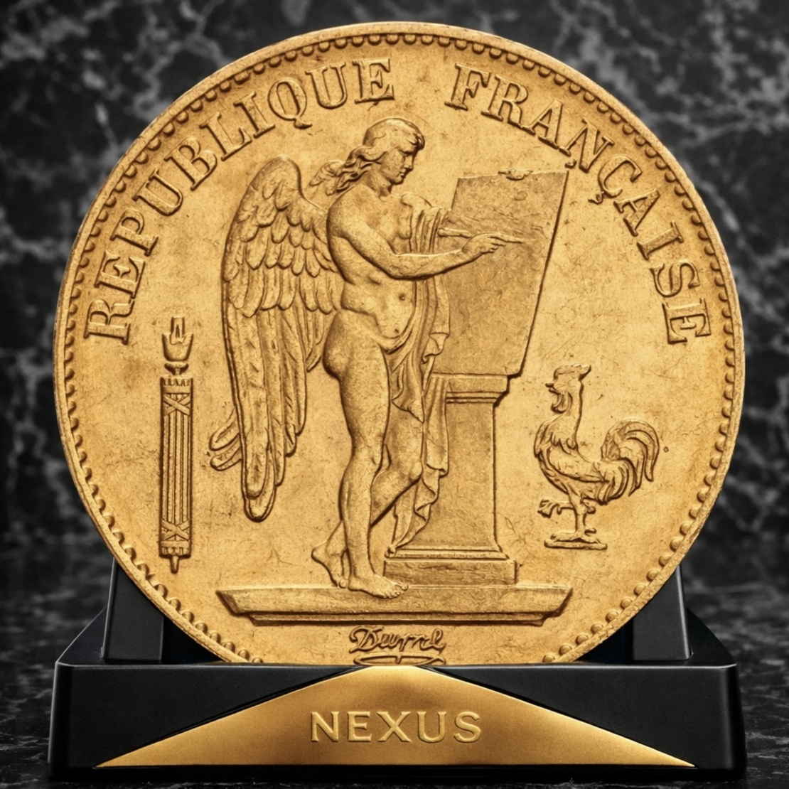 Златна монета 20 френски франка – Франция (Génie / Angel) 1876