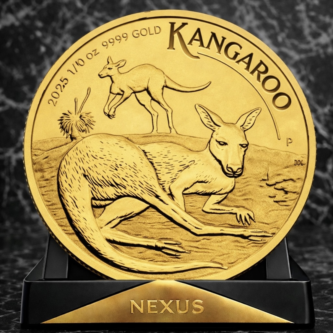 Златна монета Australian Kangaroo 1/10 унция (3.11 г) 2025