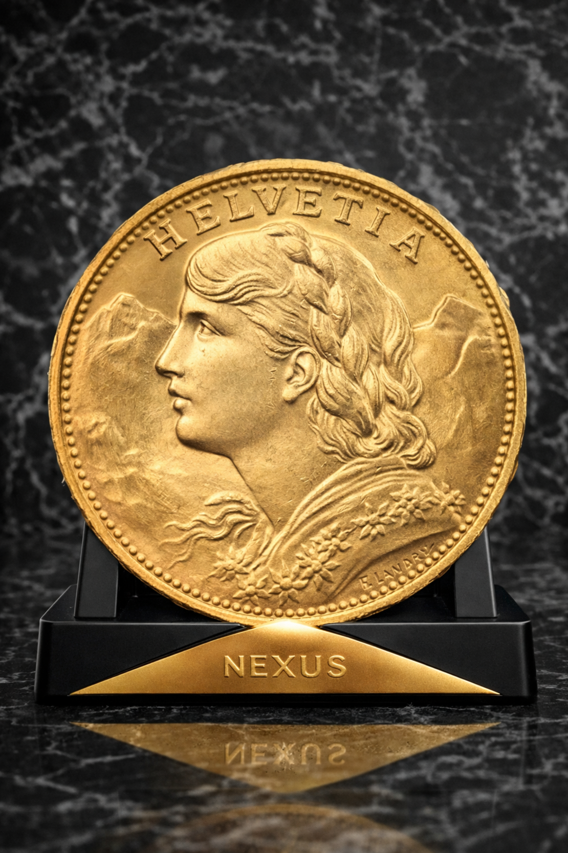 Златна монета Swiss 20 Francs “Helvetia” (7.32 г) 1916