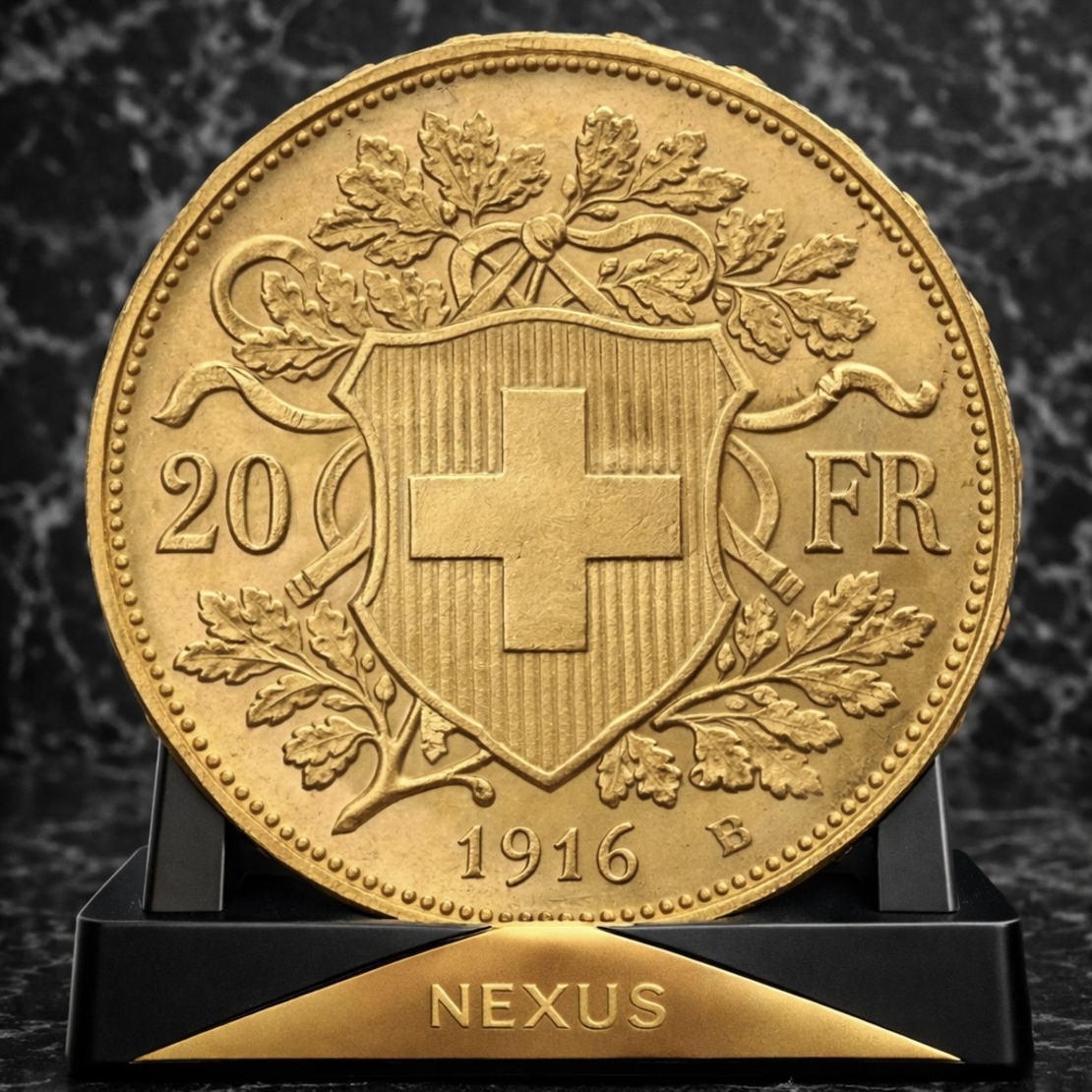 Златна монета Swiss 20 Francs “Helvetia” (7.32 г) 1916