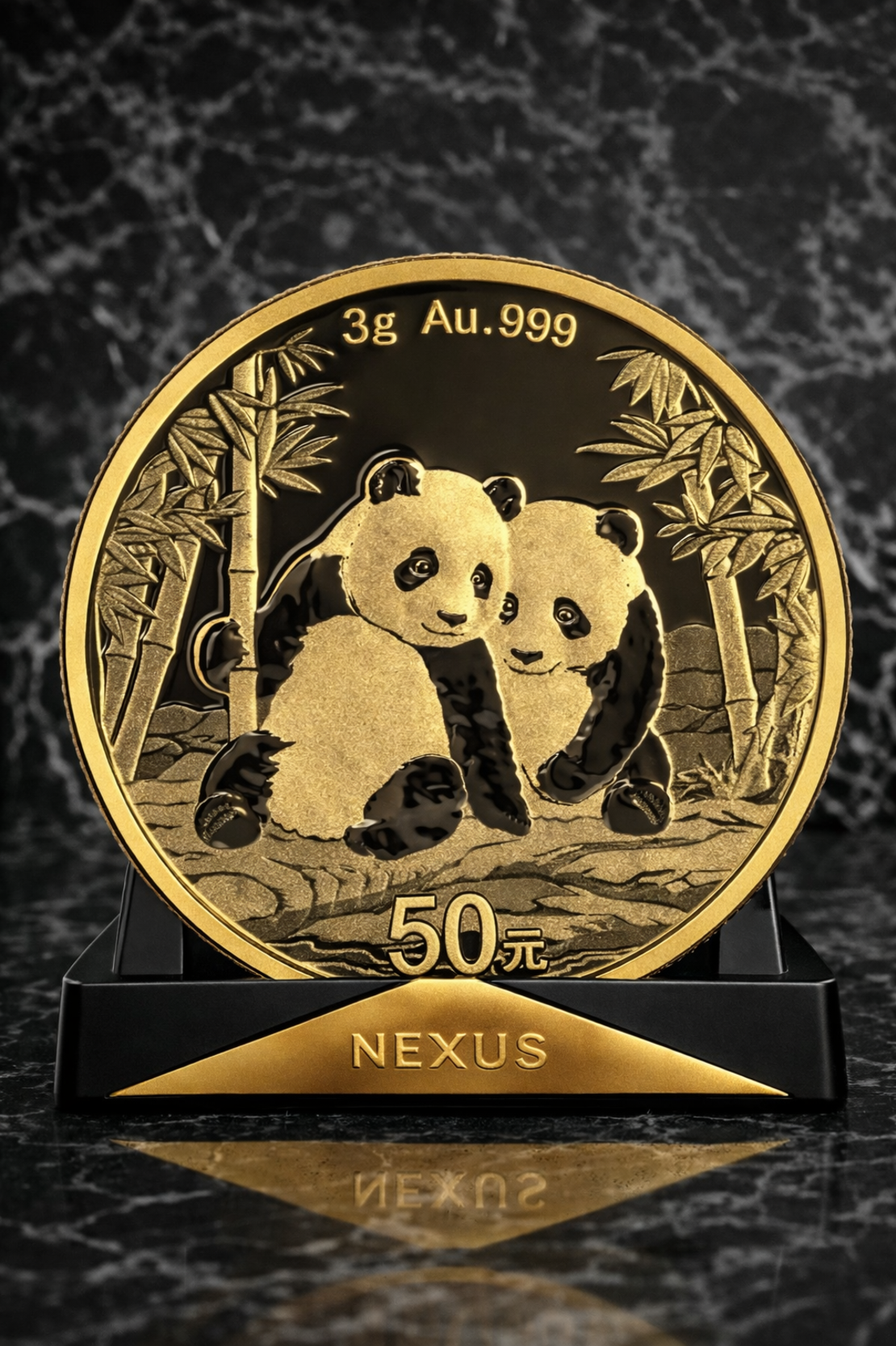 Златна монета Chinese Gold Panda 3 г (1/10 унция) 2025