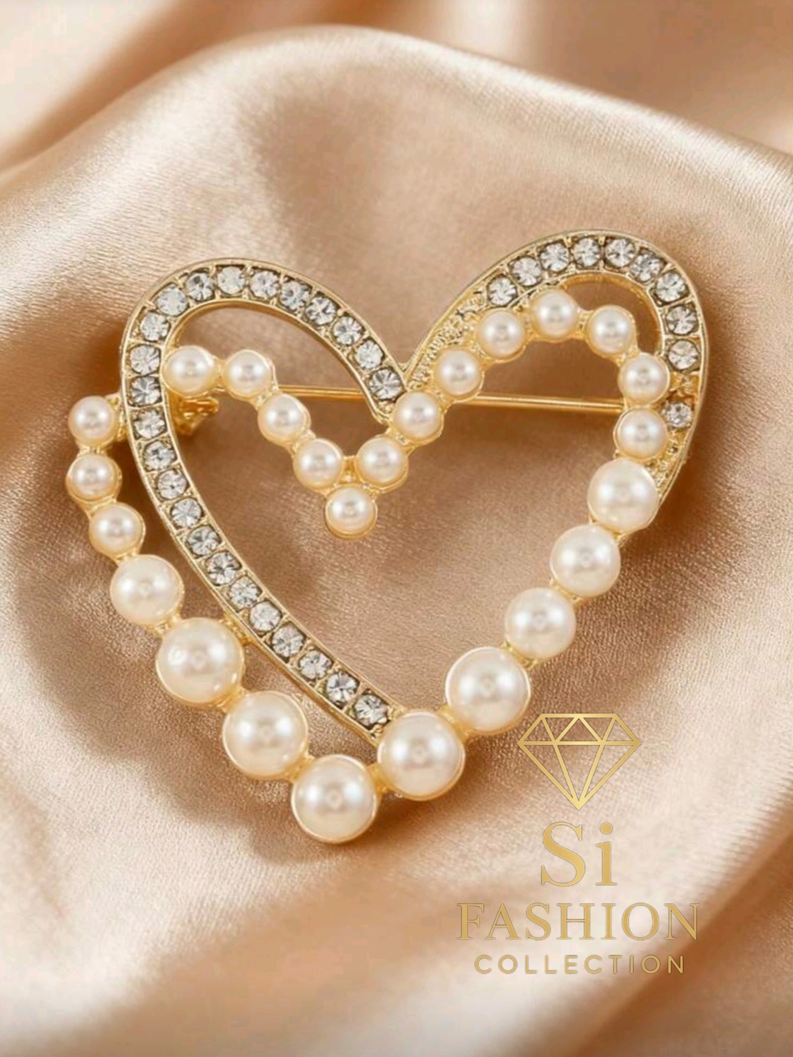 Брошка„Pearl Heart Elegance“