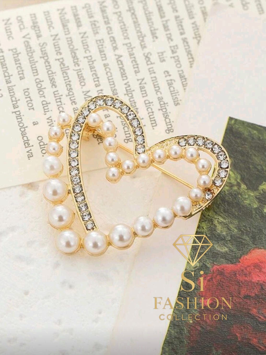 Брошка„Pearl Heart Elegance“