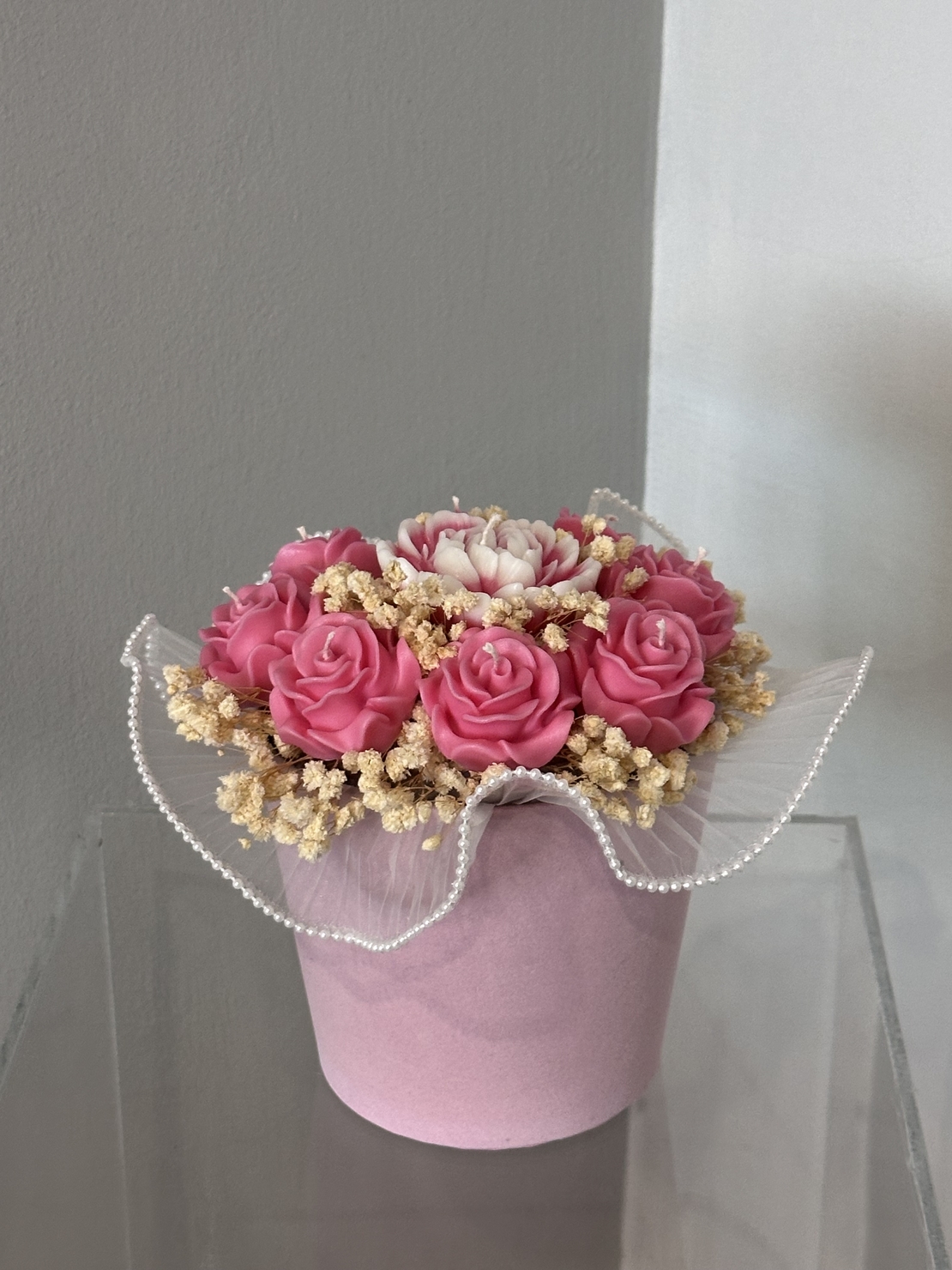 Натурални соеви свещи в розово