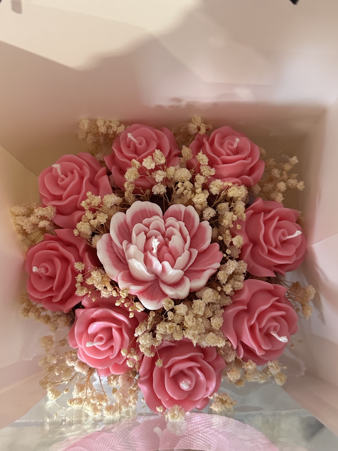 Натурални соеви свещи в розово