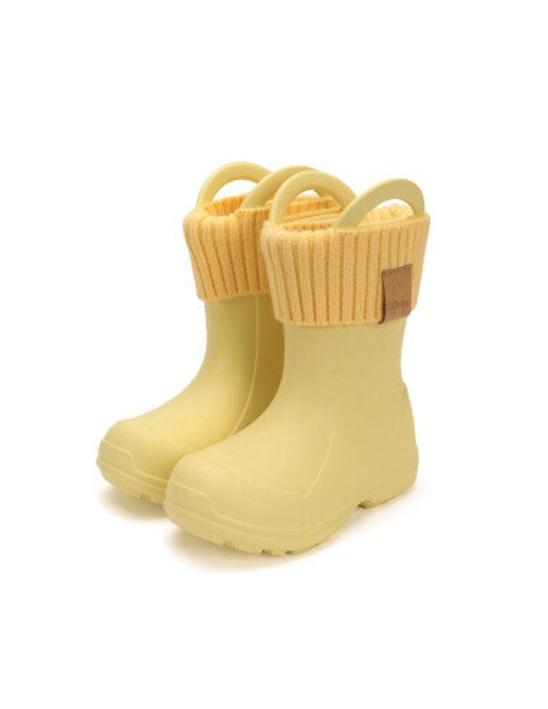 Детски каучукови ботуши за дъжд и сняг с подвижен чорап DD Step Жълти