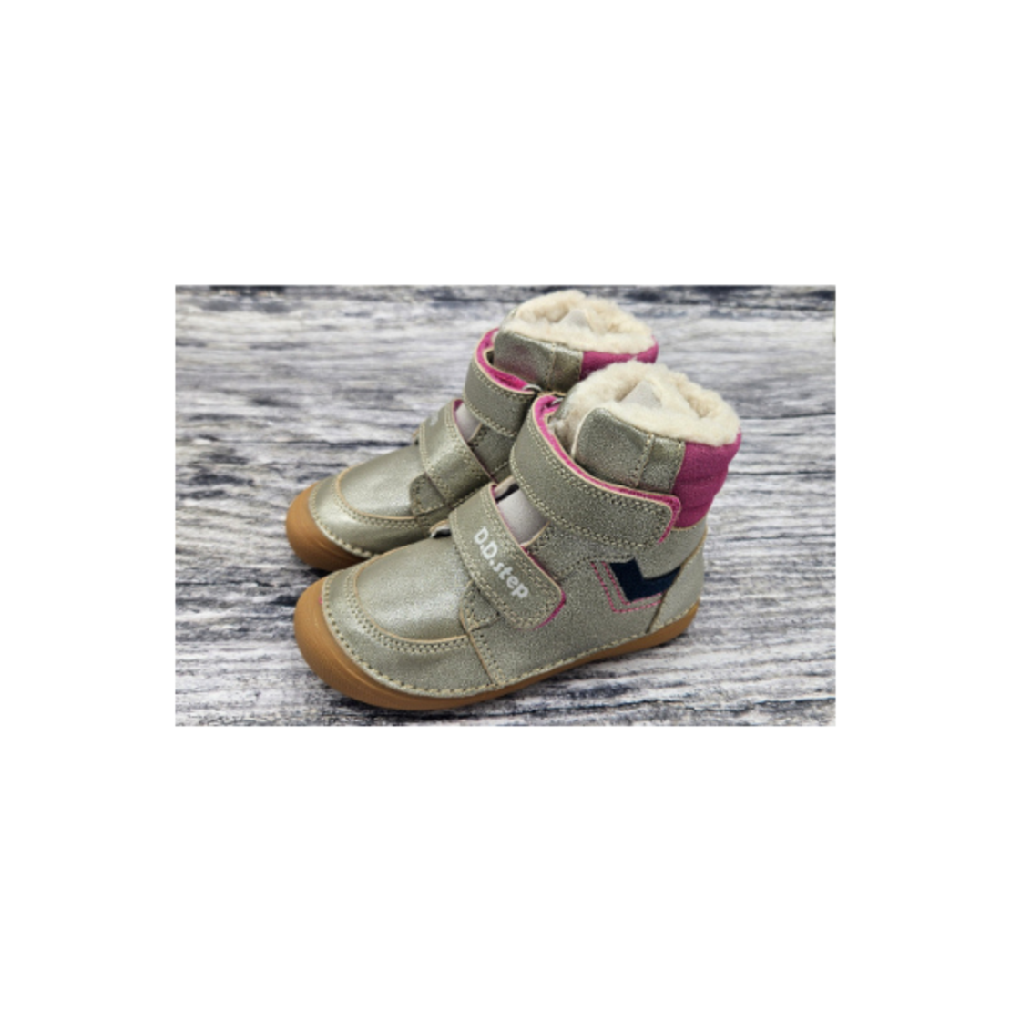 Детски зимни barefoot ботуши D.D.Step с естествена вълна w063-52804 25-30