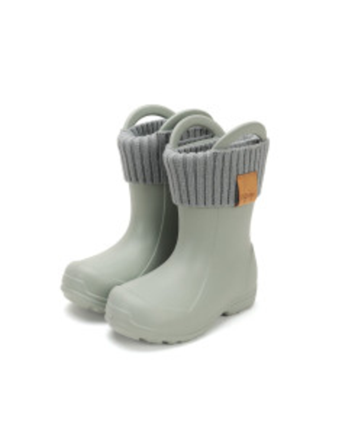 Детски каучукови ботуши за дъжд и сняг с подвижен чорап DD Step резида