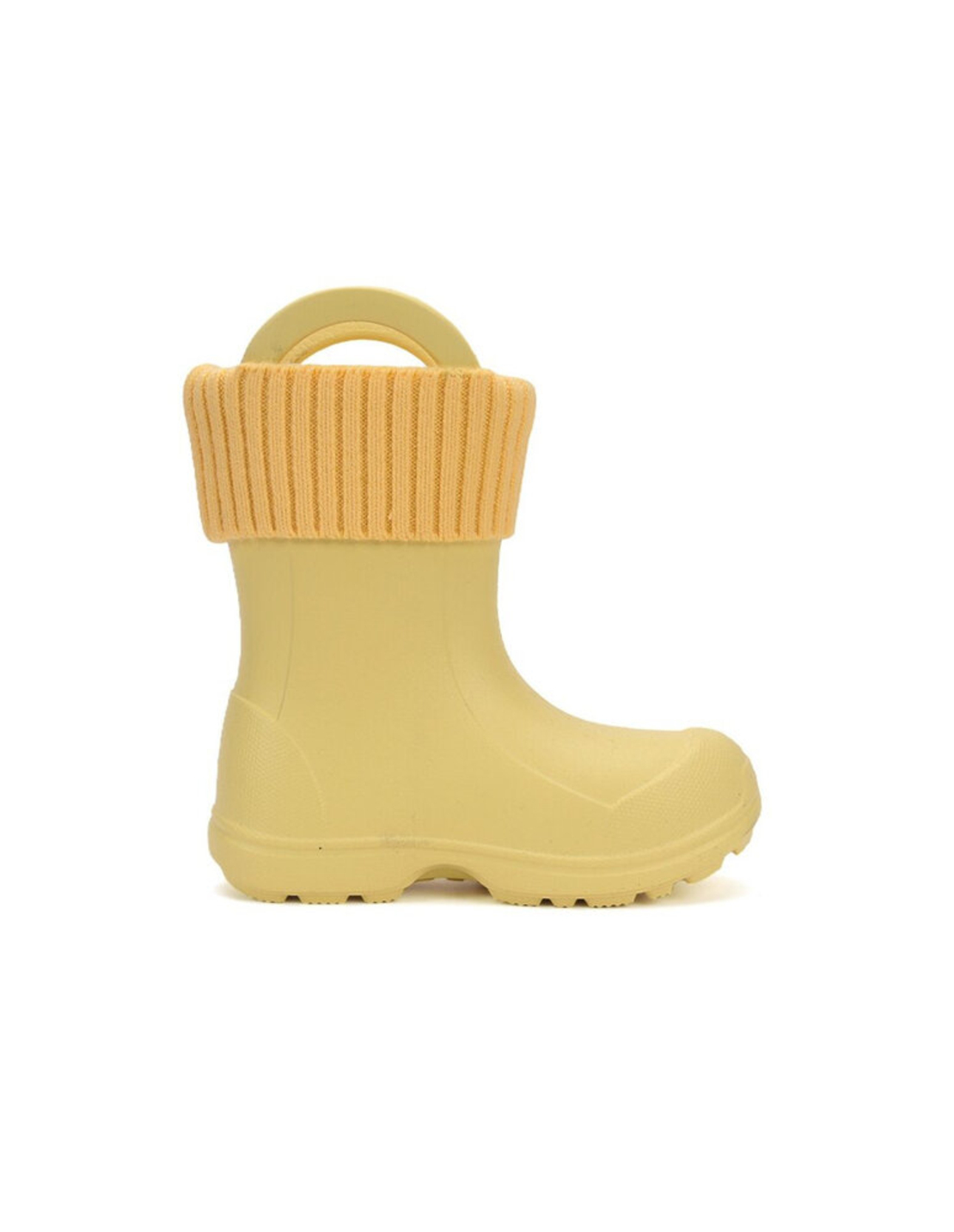 Детски каучукови ботуши за дъжд и сняг с подвижен чорап DD Step Жълти