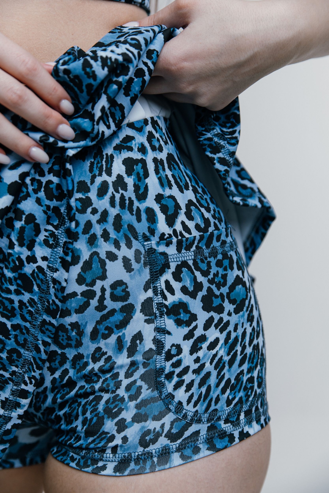 Синя спортна пола леопард - BLUE OBSESSION