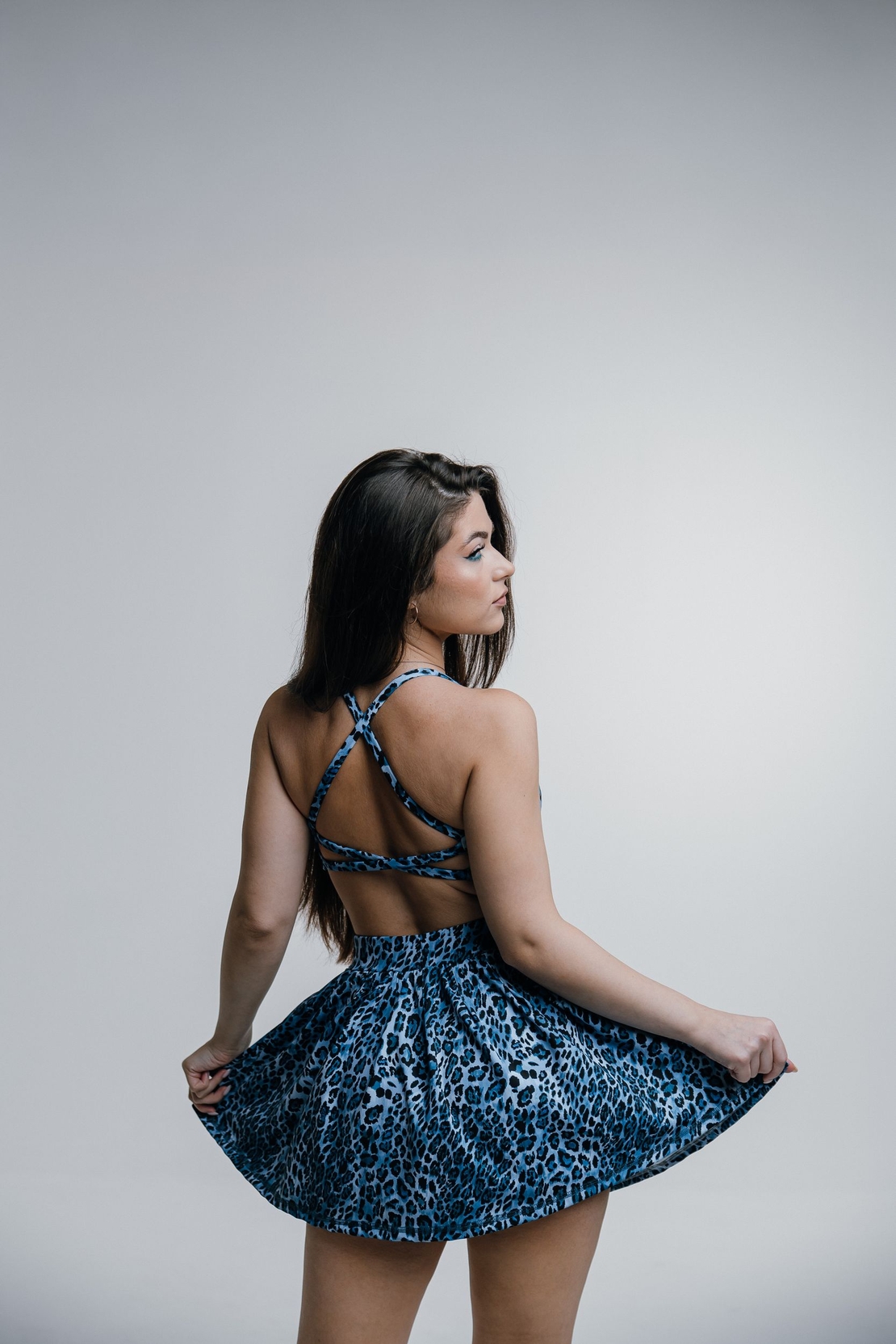 Синя спортна пола леопард - BLUE OBSESSION