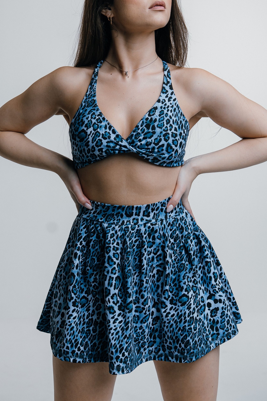 Синьо спортно бюстие леопард - BLUE OBSESSION