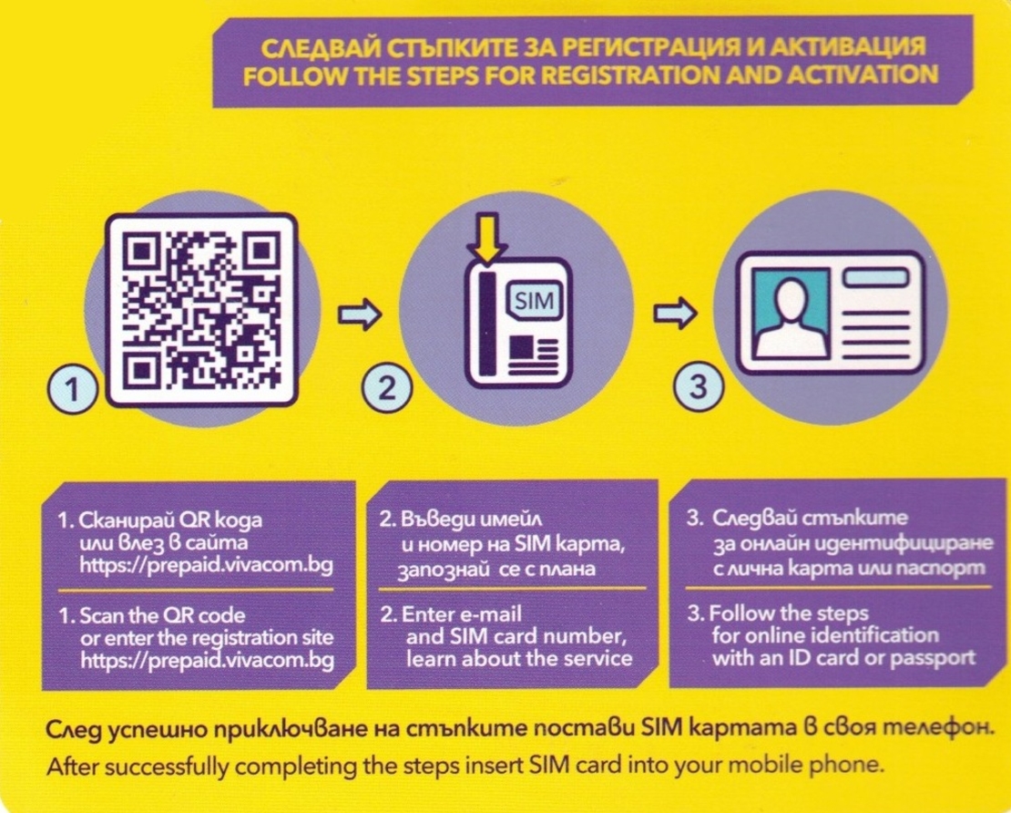 Предплатен пакет Виваком FREE2GO Регистрирай сам Сим карта