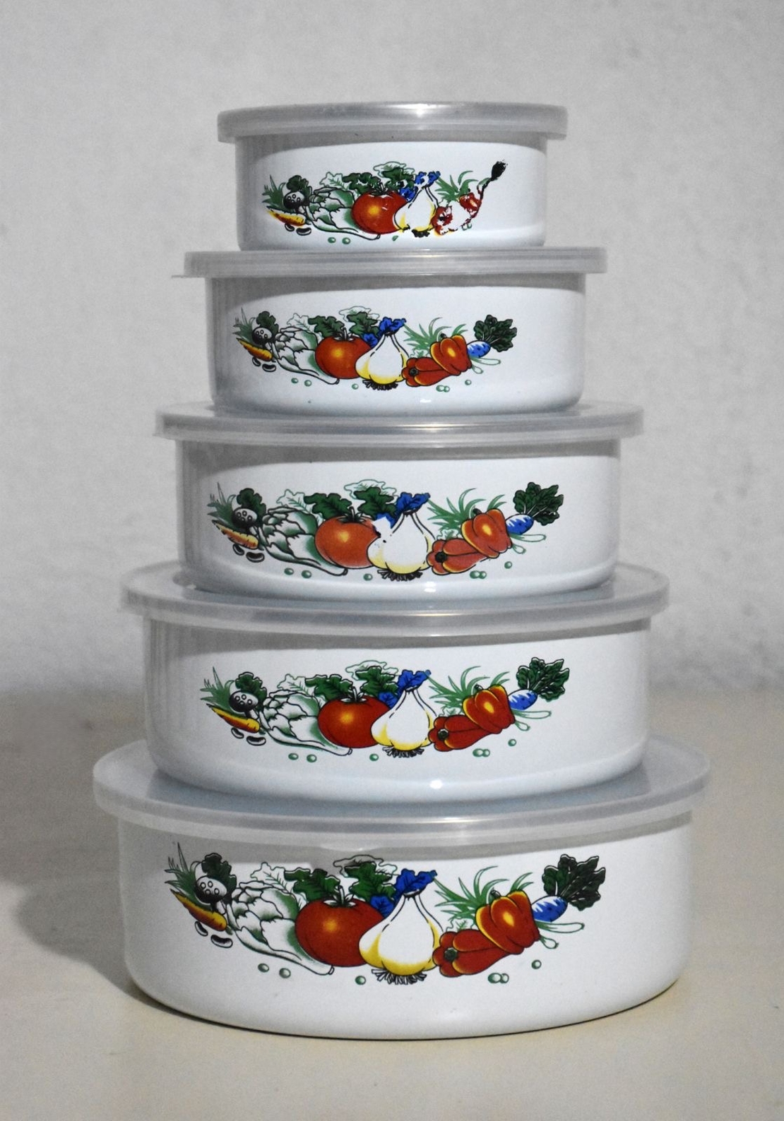 Емайлирани купи за съхранение 5 бр.