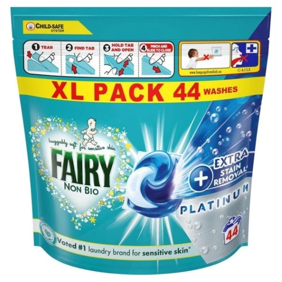 Капсули за пране Fairy Platinum Non Bio 44 броя