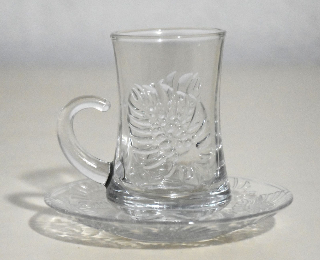 Сервиз за турски чай с релеф листо