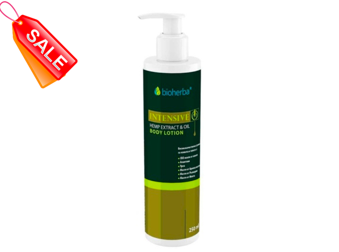 Интензивен CBD лосион за тяло, с коноп, арника, мента, 250мл, БИОХЕРБА